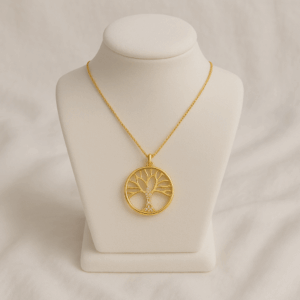 Gargantilha Árvore da Vida com Zircônias Folheada Ouro 18K