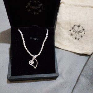 Colar 47cm Cordão Baiano com Pingente Coração Folheado Prata 1000