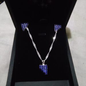 Conjunto C/ Formato Triangular Folheado a Prata 925