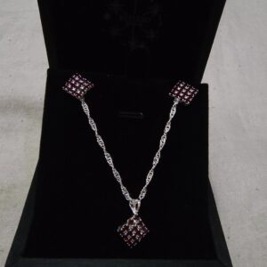 Conjunto C/ Formato Losango Folheado a Prata 925