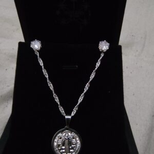 Conjunto C/ Pingente São Bento Folheado a Prata 925