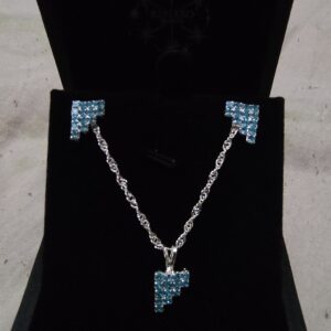 Conjunto C/ Formato Triangular Folheado a Prata 925